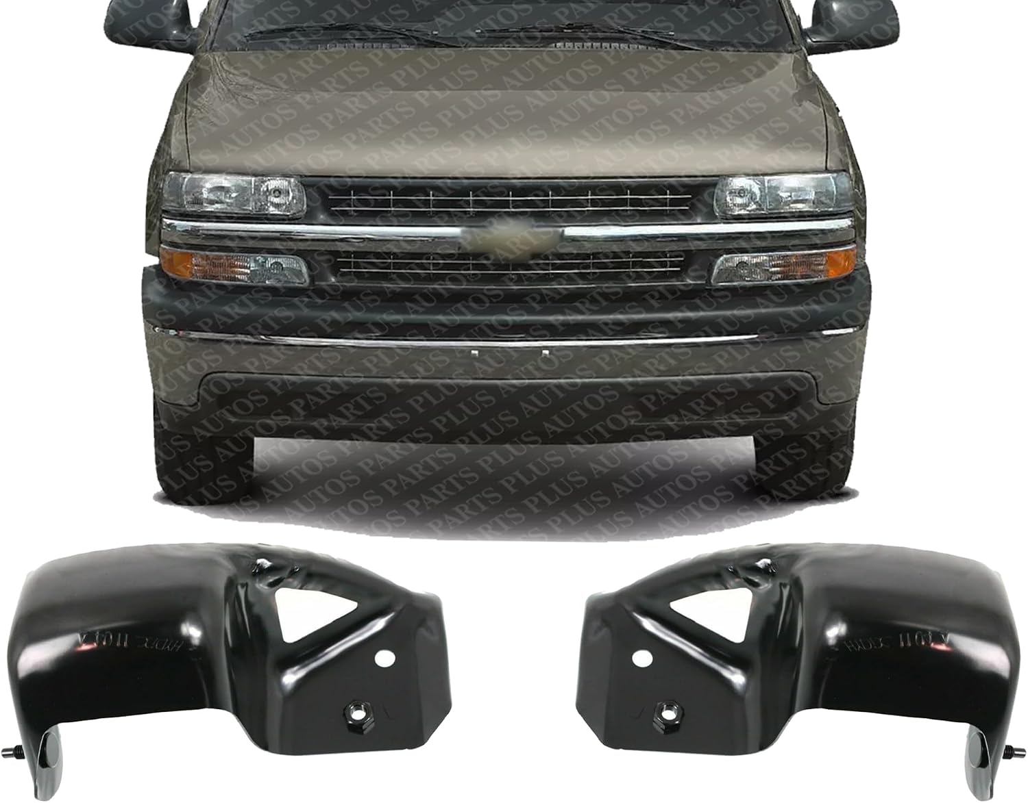 Set of 2 Front Bumper Outer Brace Bracket Left Driver & Right Passenger Side Direct Replacement Compatible With 1999-2002 Chevrolet Silverado / 2000-2006 Tahoe GM1067171 GM1066171