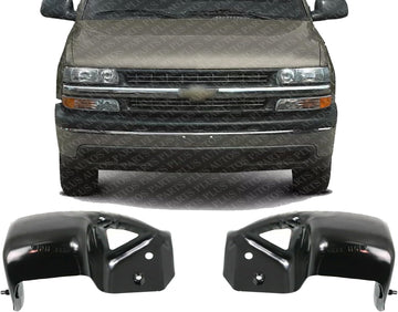 Set of 2 Front Bumper Outer Brace Bracket Left Driver & Right Passenger Side Direct Replacement Compatible With 1999-2002 Chevrolet Silverado / 2000-2006 Tahoe GM1067171 GM1066171