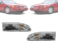Set Of 2 Front Headlights Assembly Right Passenger & Left Driver Side Direct Replacement Compatible With 1994-1995 Ford Thunderbird FO2502128 FO2503128 F4SZ13008B F4SZ13008A