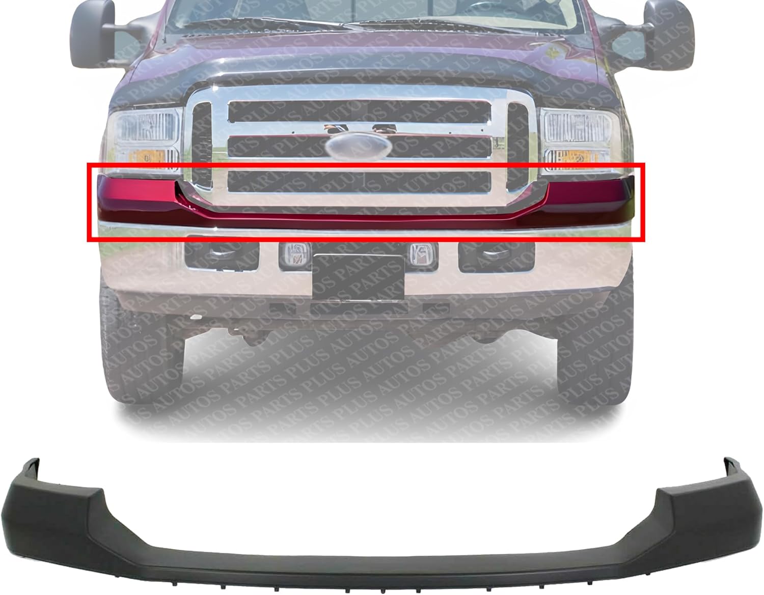 Front Bumper Upper Cover Primed Without Absorber Direct Replacement Compatible With 2005-2007 Ford F-Series Super Duty FO1057292 6C3Z17D957BAPTM