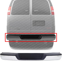 Step Bumper Face Bar & Pad Without Mounting Bracket Chrome Direct Replacement Compatible With 1996-2023 Chevrolet Express/GMC Savana GM1103142 25962249
