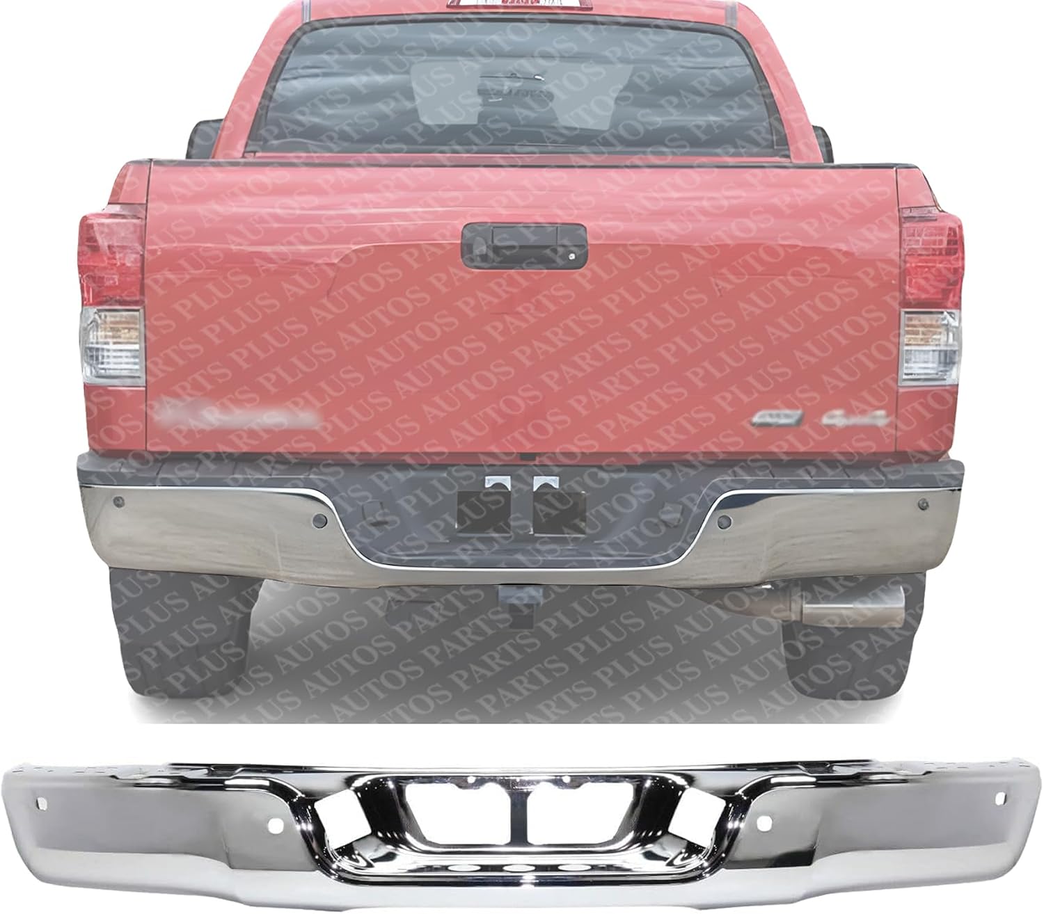 Rear Step Bumper Face Bar Chrome Steel Direct Replacement Compatible With 2007-2013 Toyota Tundra TO1102245 521510C090