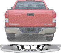 Rear Step Bumper Face Bar Chrome Steel Direct Replacement Compatible With 2007-2013 Toyota Tundra TO1102245 521510C090