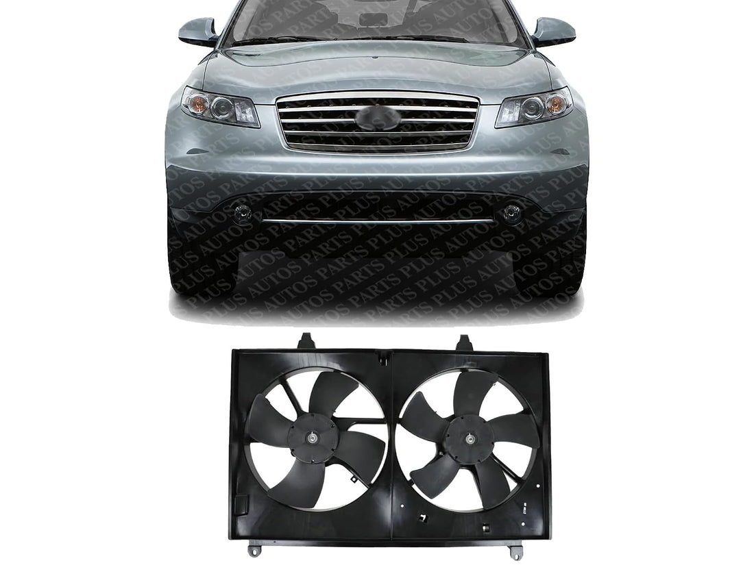 Front Dual Fan Shroud Assembly Direct Replacement Compatible with 2003-2008 Infiniti FX35 IN3115104 21481CL80A