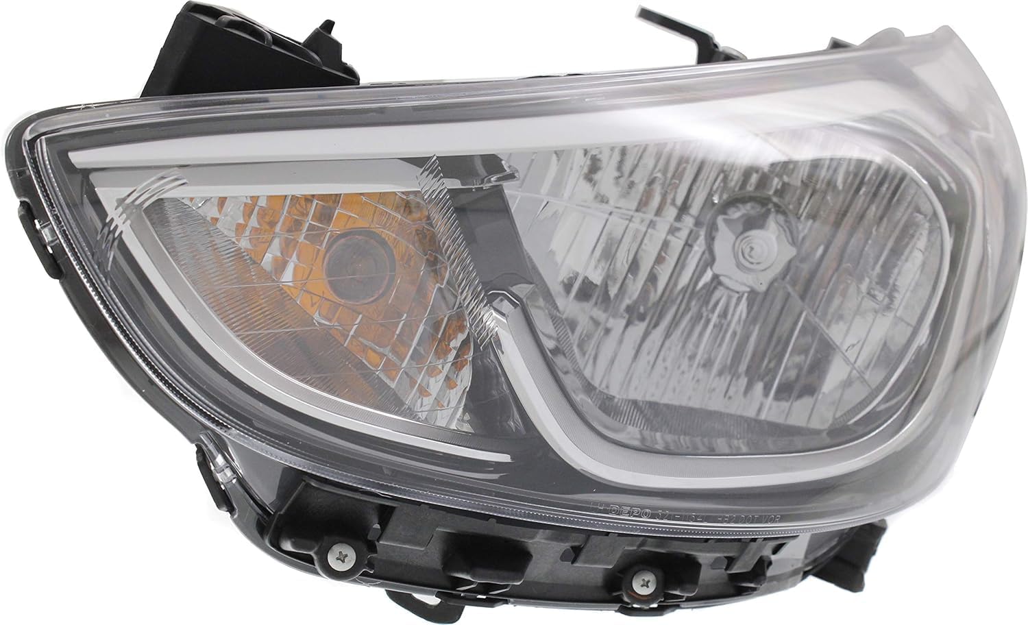 Front Head light Assembly Left Driver Side Direct Replacement Compatible With 2015-2017 Hyundai Accent HY2502192 921011R710