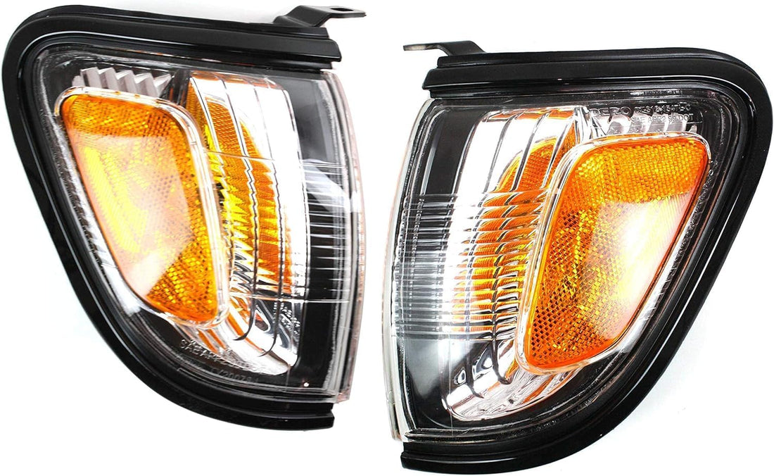 Front Headlights + Fillers + Corner Park Lamps Left Driver & Right Passenger Side Direct Replacement Compatible With 2001-2004 Toyota Tacoma TO2502136 TO2503136 TO1088108 TO1089108