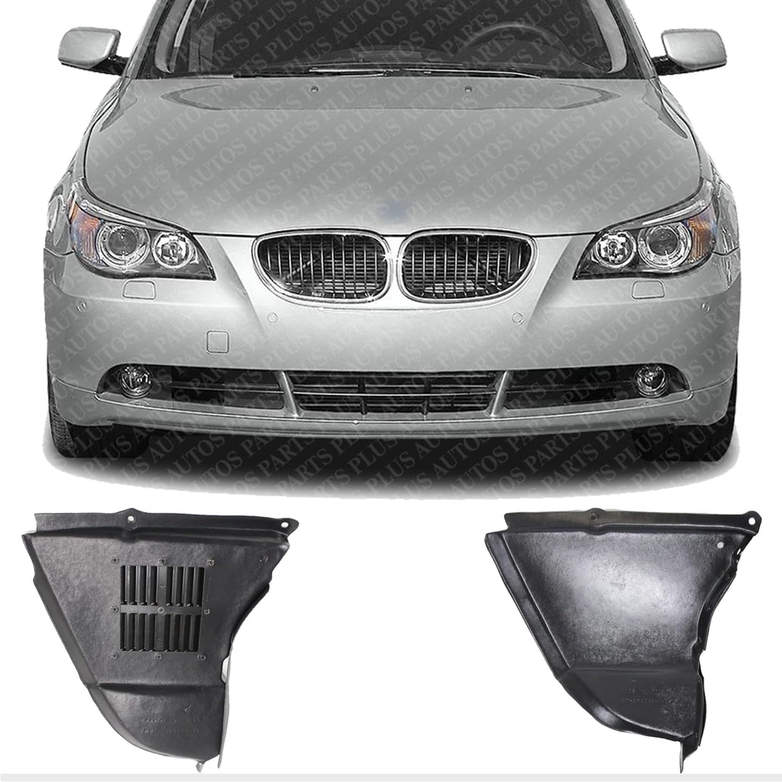 Front Engine Splash Shield Under Cover Right Passenger & Left Driver Side Direct Replacement Compatible with BMW 5-Series 2004-2007 BM1228125 BM1228126 51717033754 51717033753