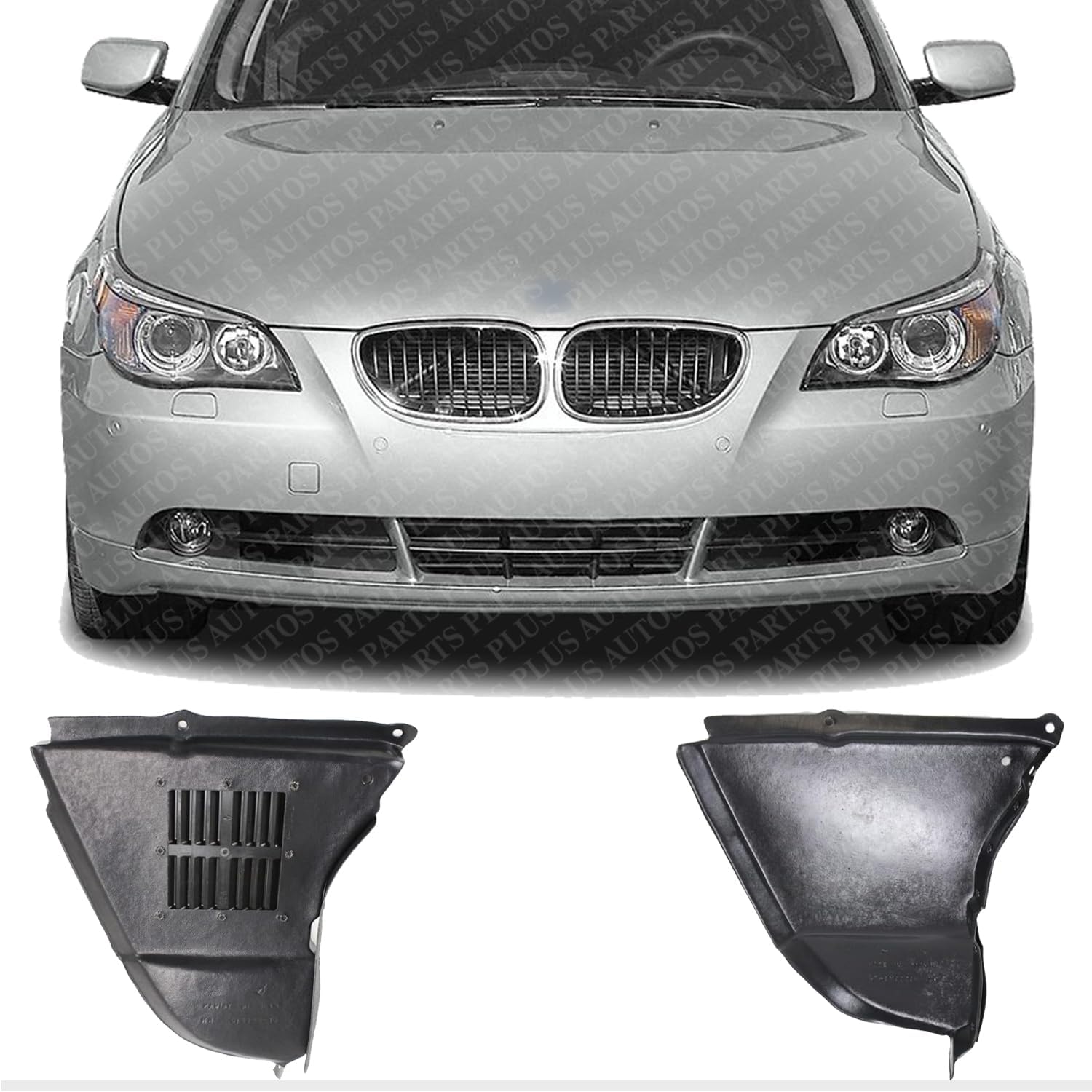 Front Engine Splash Shield Under Cover Right Passenger & Left Driver Side Direct Replacement Compatible with BMW 5-Series 2004-2007 BM1228125 BM1228126 51717033754 51717033753
