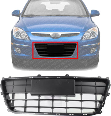Front Bumper Lower Grille Primed Direct Replacement Compatible With 2009-2012 Hyundai Elantra HY1036112 865612L300
