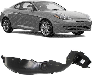 Front Fender Liner Right Passenger Side Direct Replacement Compatible With 2007-2008 Hyundai Tiburon HY1249116 868122C700
