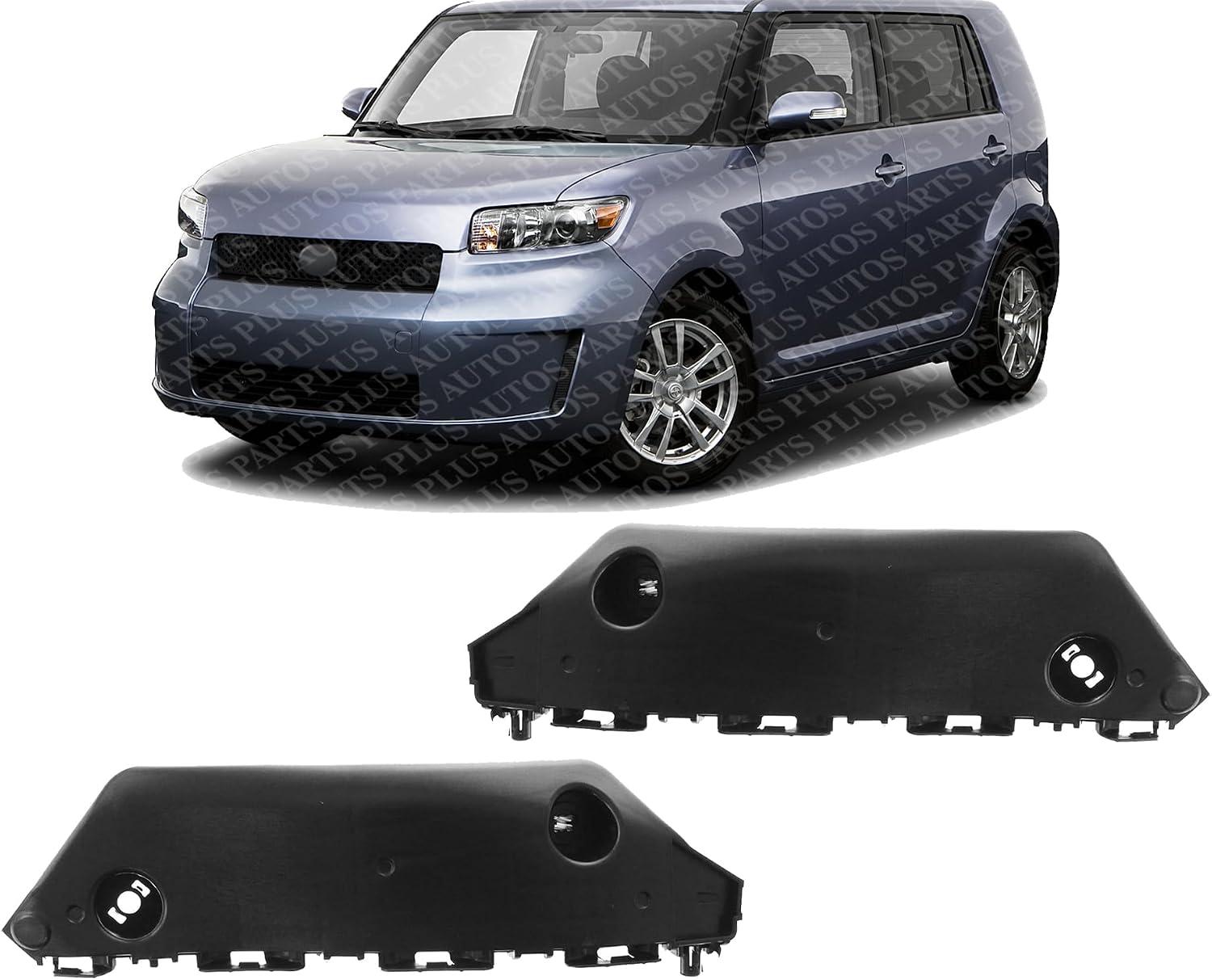 Set Of 2 Front Bumper Side Bracket Plastic Left Driver & Right Passenger Side Direct Replacement Compatible With 2008-2015 Scion xB SC1067103 SC1066103 5253512120 5253612100