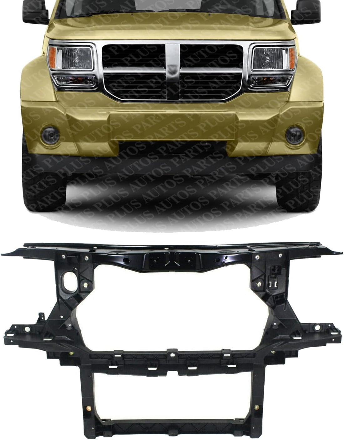 Front Radiator Support Plastic With Steel Direct Replacement Compatible With 2007-2011 Dodge Nitro CH1225209 68019021AA