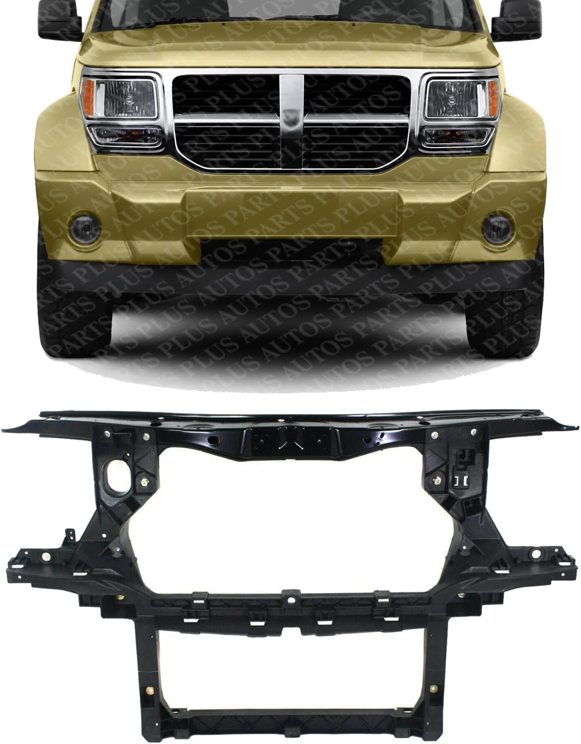 Front Radiator Support Plastic With Steel Direct Replacement Compatible With 2007-2011 Dodge Nitro CH1225209 68019021AA