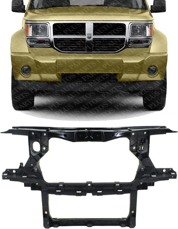Front Radiator Support Plastic With Steel Direct Replacement Compatible With 2007-2011 Dodge Nitro CH1225209 68019021AA