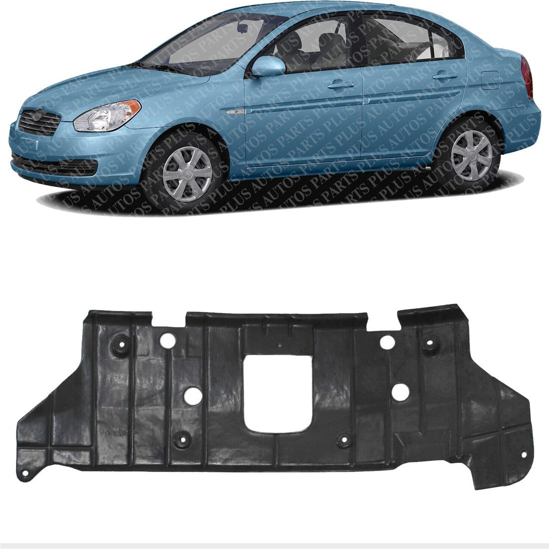 Front Engine Splash Shield Direct Replacement Compatible with 2000-2006 Hyundai Accent HY1228104 2915025001
