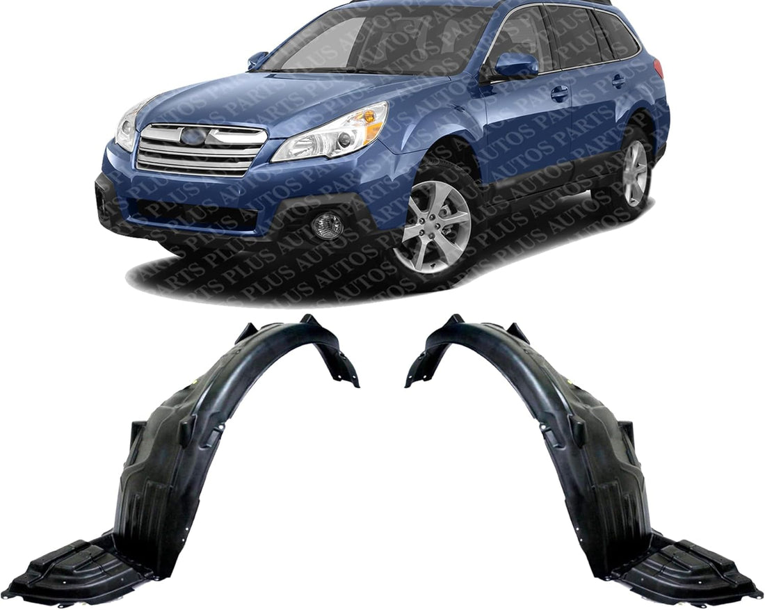 Set Of 2 Front Fender Liners Left Driver & Right Passenger Side Direct Replacement Compatible With 2010-2015 Subaru Outback SU1248119 SU1249119 59120AJ24A 59120AJ25A