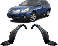 Set Of 2 Front Fender Liners Left Driver & Right Passenger Side Direct Replacement Compatible With 2010-2015 Subaru Outback SU1248119 SU1249119 59120AJ24A 59120AJ25A