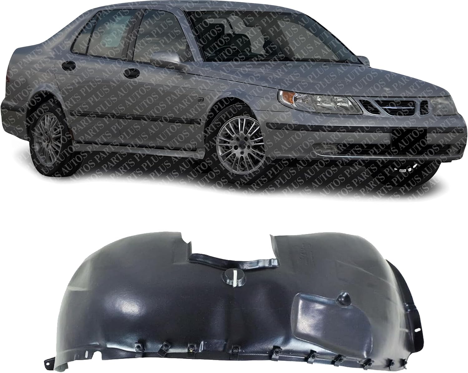 Front Fender Liner Right Passenger Side Direct Replacement Compatible with 1999-2005 Saab 9-5 SB1249101 4592945