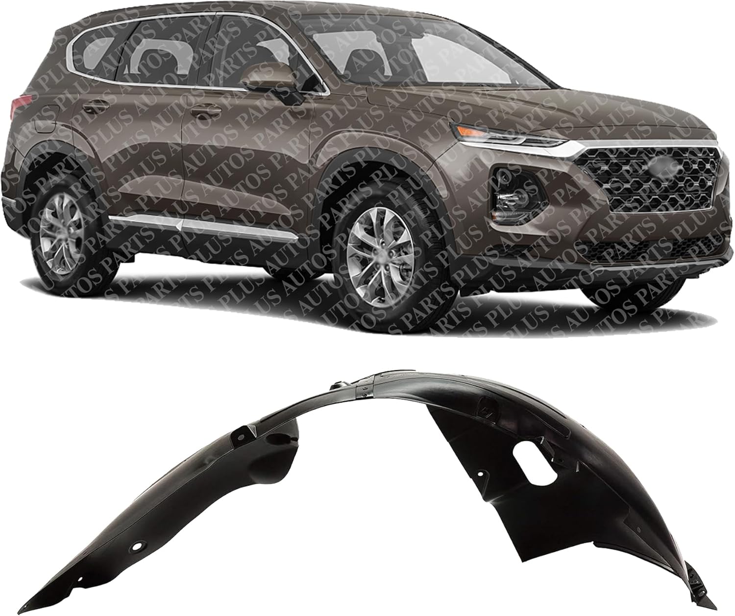 Front Fender Liner Right Passenger Side Direct Replacement Compatible with 2019-2020 Hyundai Santa Fe HY1249172 86812S2000