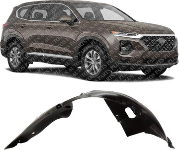 Front Fender Liner Right Passenger Side Direct Replacement Compatible with 2019-2020 Hyundai Santa Fe HY1249172 86812S2000