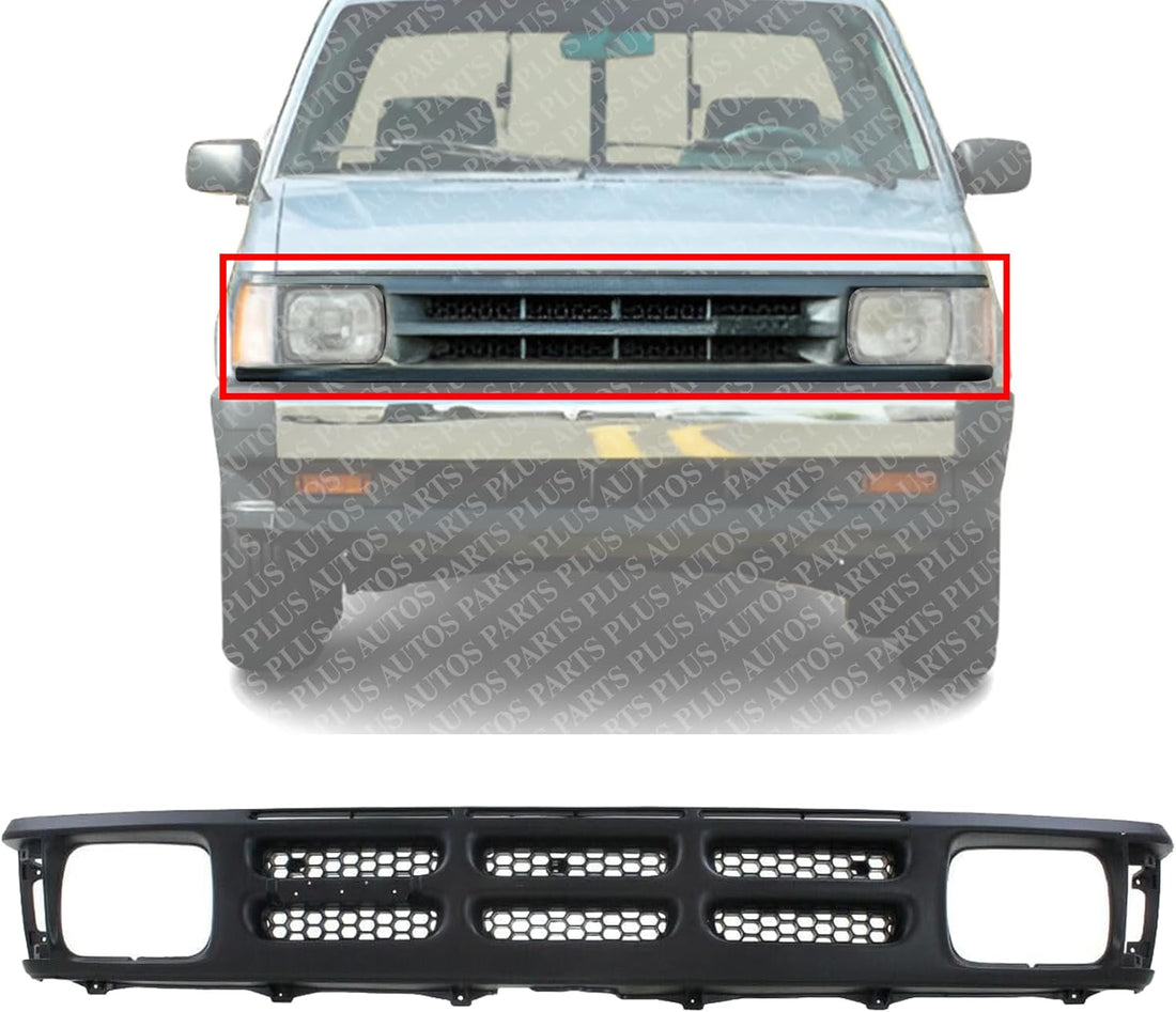 Front Grille Primed Shell And Insert Plastic Direct Replacement Compatible With 1990-1993 Mazda Pickup MA1200127 UE5750710