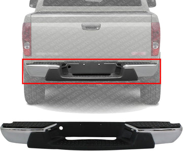 Step Bumper Face Bar & Pad Without Mounting Bracket Chrome Direct Replacement Compatible With 2008-2012 Chevrolet Colorado/GMC Canyon GM1103156 20815916-PFM