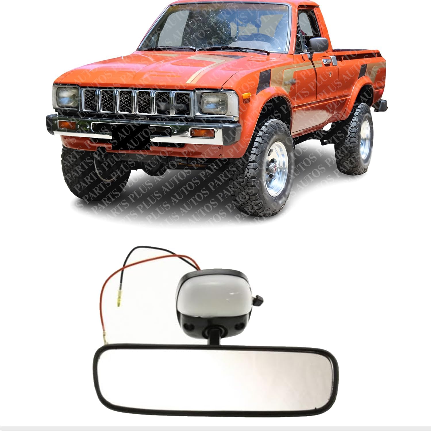 AUTOS PARTS PLUS Rear View Mirror Direct Replacement Compatible With 1979-1983 Toyota Pickup TO2950102 8781089113