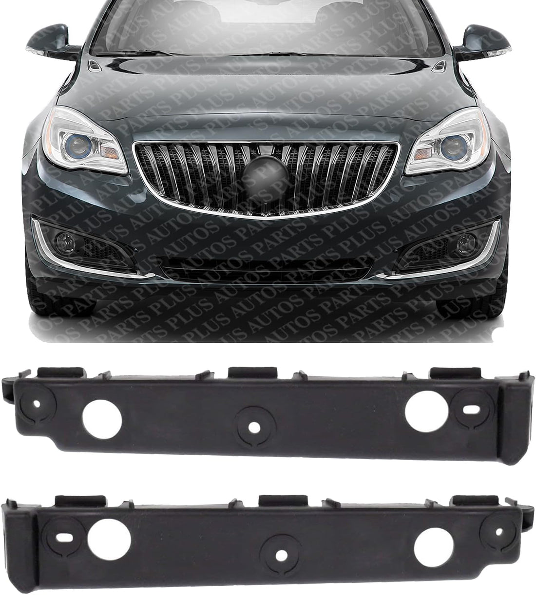 Set of 2 Front Bumper Bracket Plastic Left Driver & Right Passenger Side Direct Replacement Compatible with 2012-2017 Buick Verano GM1033115 GM1032115 22874514 22874515