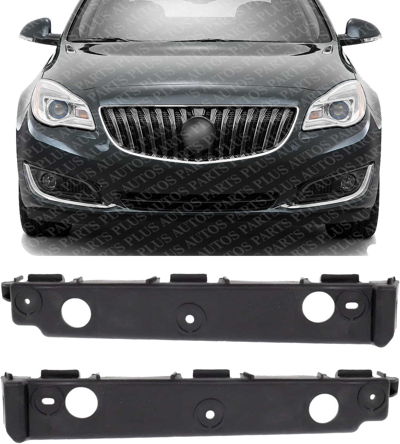 Set of 2 Front Bumper Bracket Plastic Left Driver & Right Passenger Side Direct Replacement Compatible with 2012-2017 Buick Verano GM1033115 GM1032115 22874514 22874515