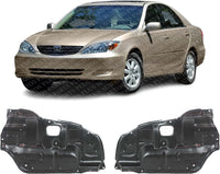 Set of 2 Front Engine Splash Shield Under Cover Plastic Left Driver & Right Passenger Side Direct Replacement Compatible with 2002-2006 Toyota Camry TO1228106 TO1228107