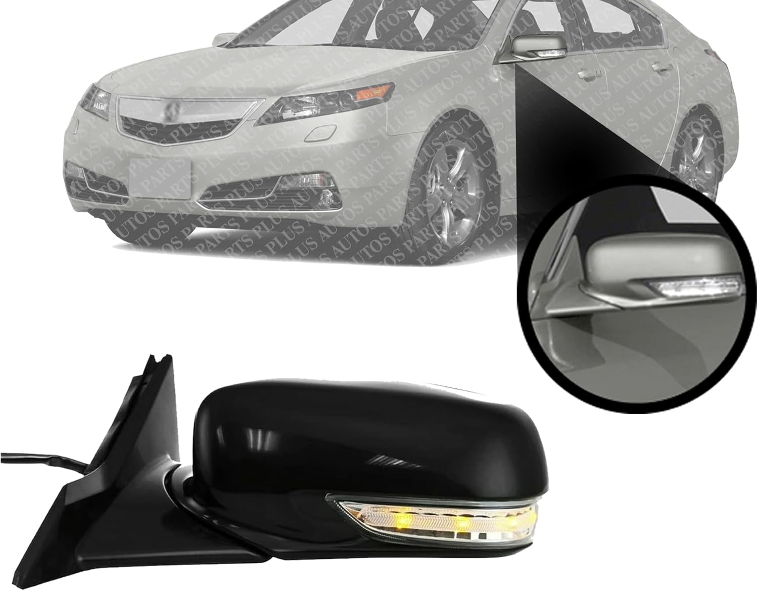 Front Power Mirror Manual Folding Heated Left Driver Side Direct Replacement Compatible With 2009-2014 Acura TL AC1320113 76250TK4A01ZD