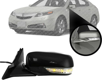 Front Power Mirror Manual Folding Heated Left Driver Side Direct Replacement Compatible With 2009-2014 Acura TL AC1320113 76250TK4A01ZD