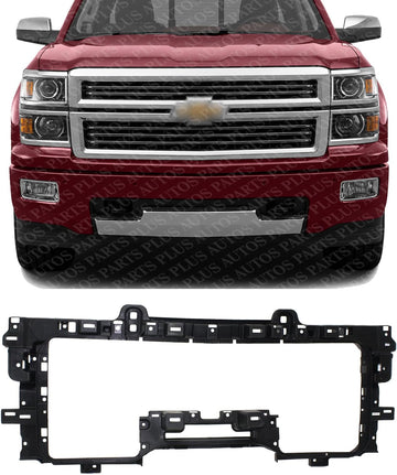 Front Grille Mounting Header Panel Direct Replacement Compatible With 2014-2015 Chevrolet Silverado 1500/2015-2019 2500HD 3500HD GM1223105 23106033