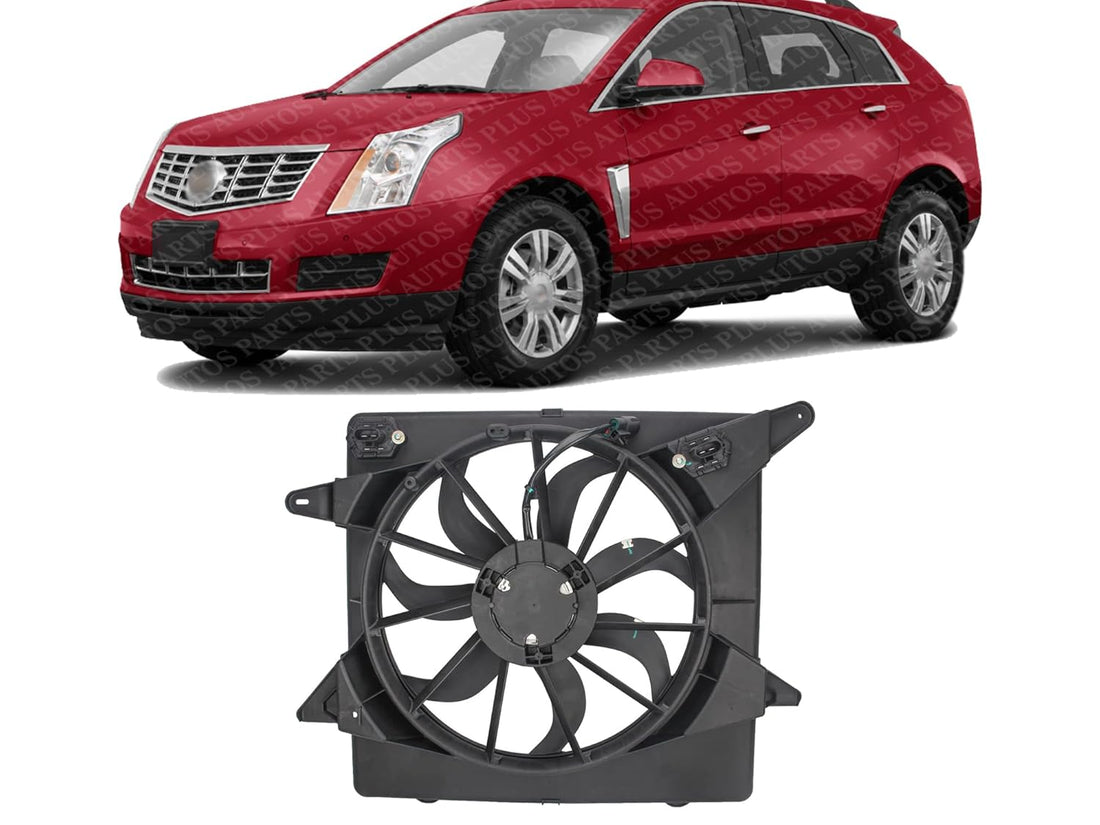 Front Radiator Cooling Fan Assembly Plastic Direct Replacement Compatible with 2010-2016 Cadillac SRX GM3115234 20883034