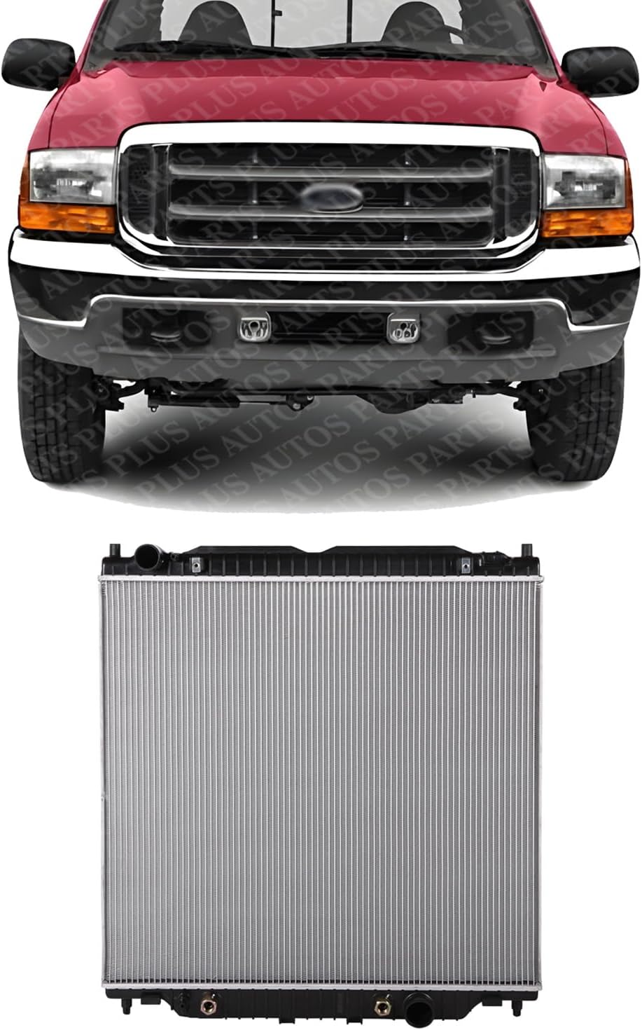 Front Radiator Aluminum Core Direct Replacement Compatible With 2003-2004 Ford F-Series Super Duty / 2003-2005 Excursion FO3010256 4C3Z8009BA