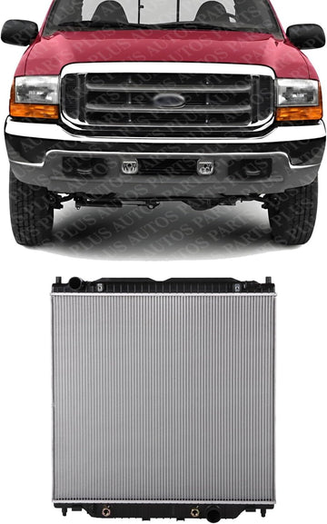 Front Radiator Aluminum Core Direct Replacement Compatible With 2003-2004 Ford F-Series Super Duty / 2003-2005 Excursion FO3010256 4C3Z8009BA