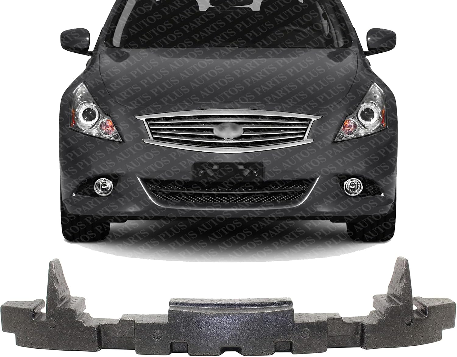 Front Bumper Absorber Direct Replacement Compatible With 2010-2015 Infiniti G37 / G25 / Q40 IN1070113 620901NF1A
