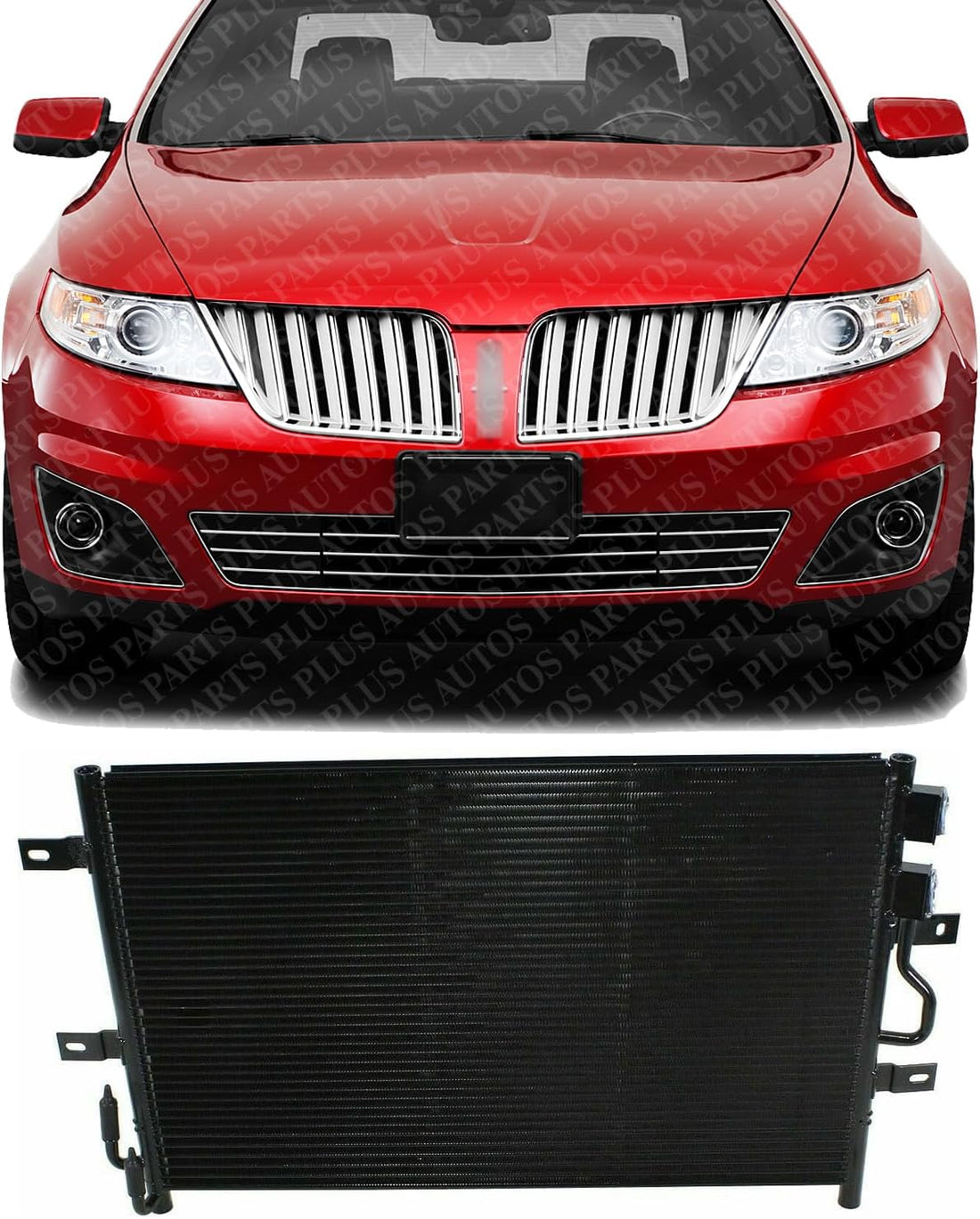 Front A/C Condenser Aluminum Core Direct Replacement Compatible With 2010-2016 Lincoln MKS / 2010-2017 Ford Taurus FO3030224 BA5Z19712A