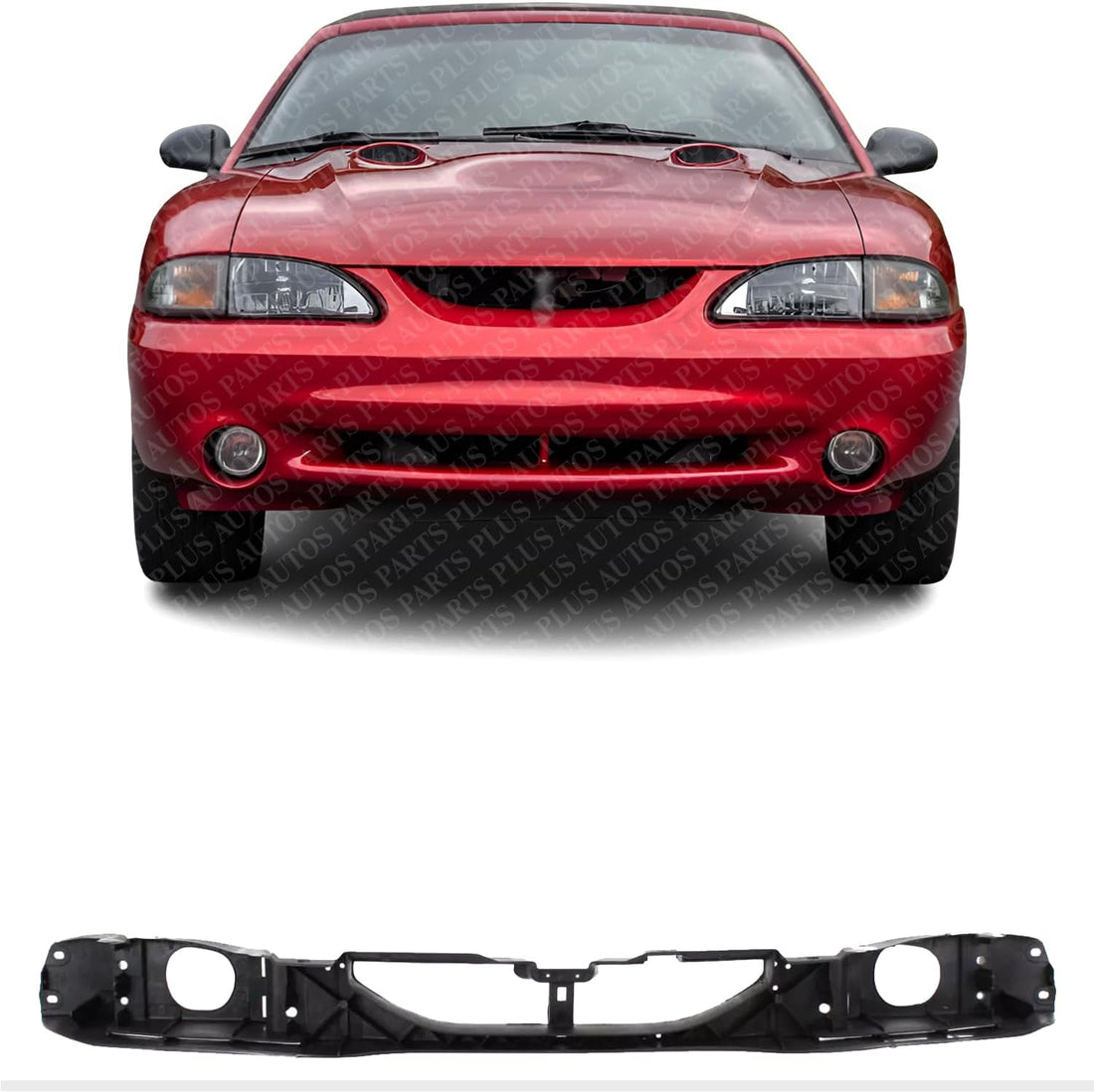 Front Header Panel Thermoplastic Direct Replacement Compatible With 1994-1998 Ford Mustang FO1221104 F7ZZ8A284AA