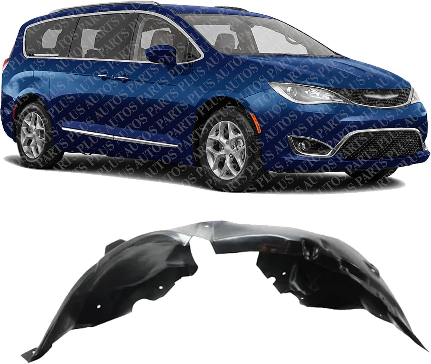 Front Fender Liner Right Passenger Side Direct Replacement Compatible With 2017-2024 Chrysler Pacifica / 2020-2024 Voyager CH1249190 68477540AA-PFM