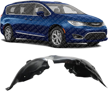 Front Fender Liner Right Passenger Side Direct Replacement Compatible With 2017-2024 Chrysler Pacifica / 2020-2024 Voyager CH1249190 68477540AA-PFM