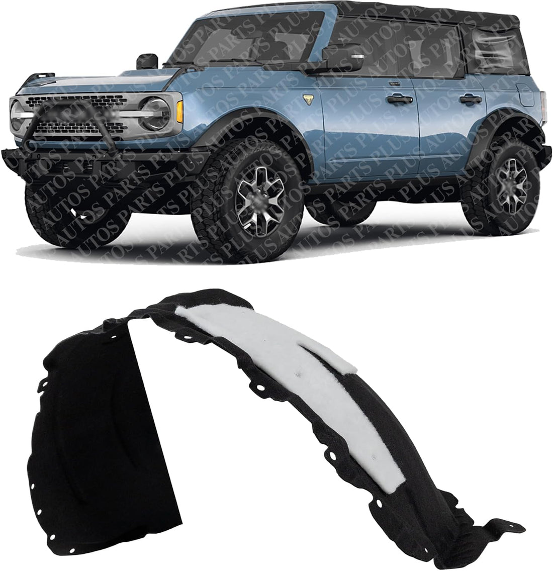 Front Fender Liner Left Driver Side Direct Replacement Compatible With 2021-2024 Ford Bronco Sport FO1248219 M1PZ16103B
