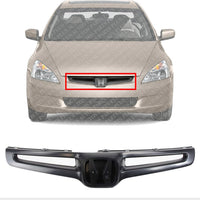 AUTOS PARTS PLUS Front Bumper Upper Grille Primed Plastic Direct Replacement Compatible With 2003-2005 Honda Accord HO1200157 71121SDAA00