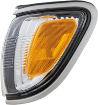 Front Turn Signal Light Assembly With Silver Trim Left Driver Side Direct Replacement Compatible With 2001-2004 Toyota Tacoma TO2520162 8162004090B0