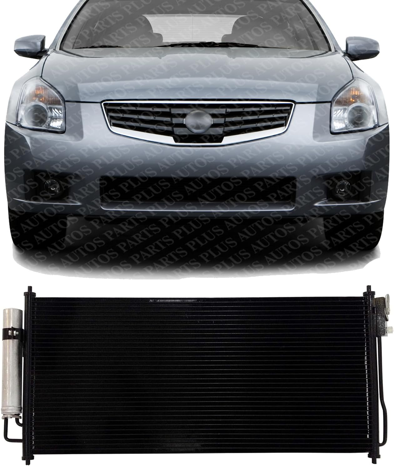 Front A/C Condense Aluminum Core Direct Replacement Compatible With 2002-2006 Nissan Altima / 2004-2008 Maxima NI3030150 921008J050