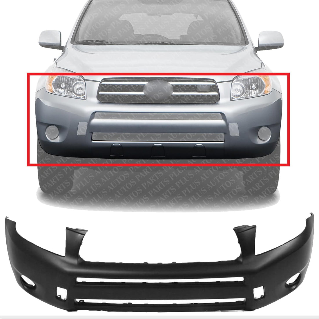 Front Bumper Cover Primed Direct Replacement Compatible With 2006-2008 Toyota RAV4 Base, Limited TO1000319 5211942955