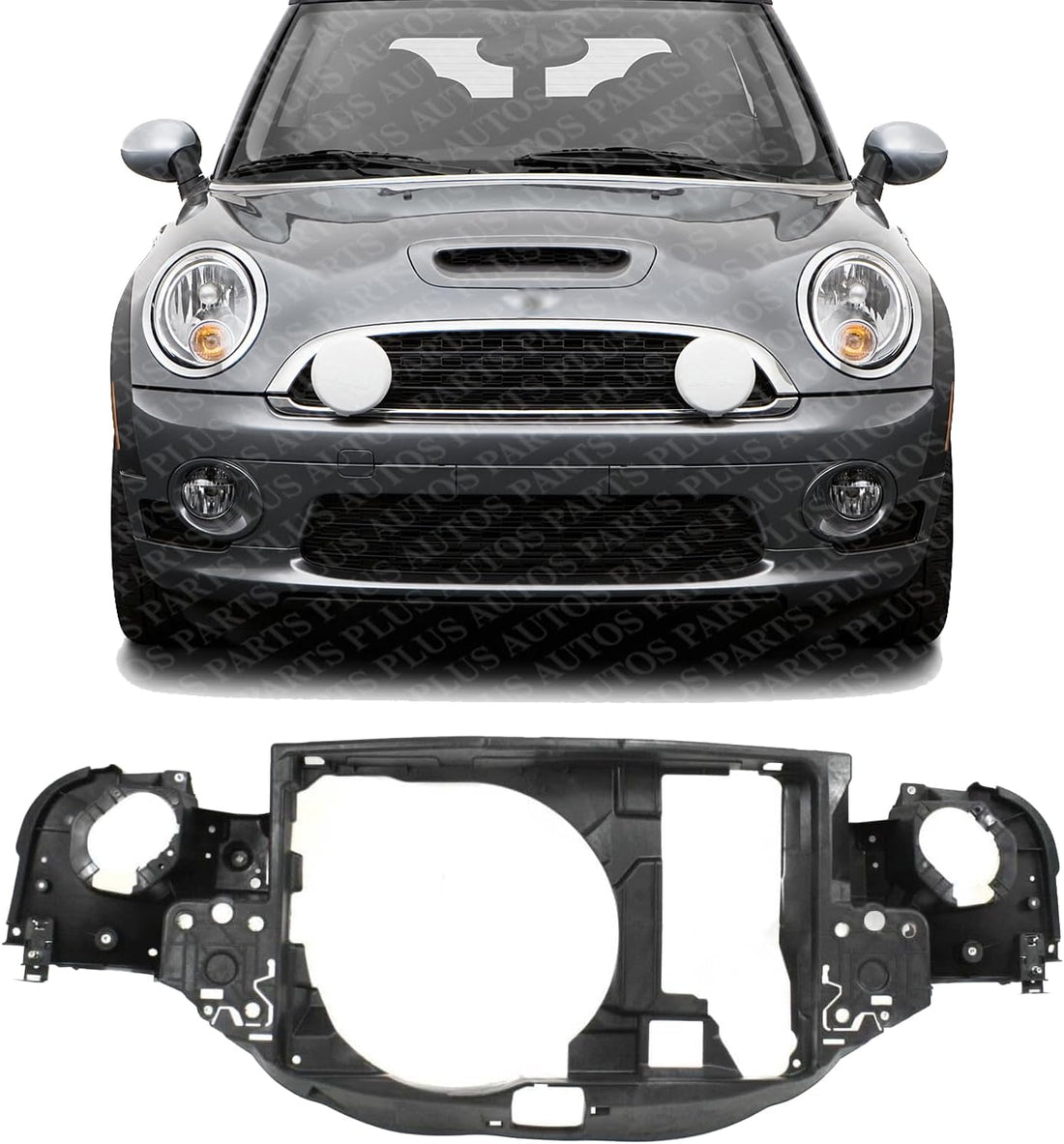 Front Panel Radiator Support Assembly Plastic Direct Replacement Compatible With 2002-2008 Mini Cooper MC1225101 51647200799