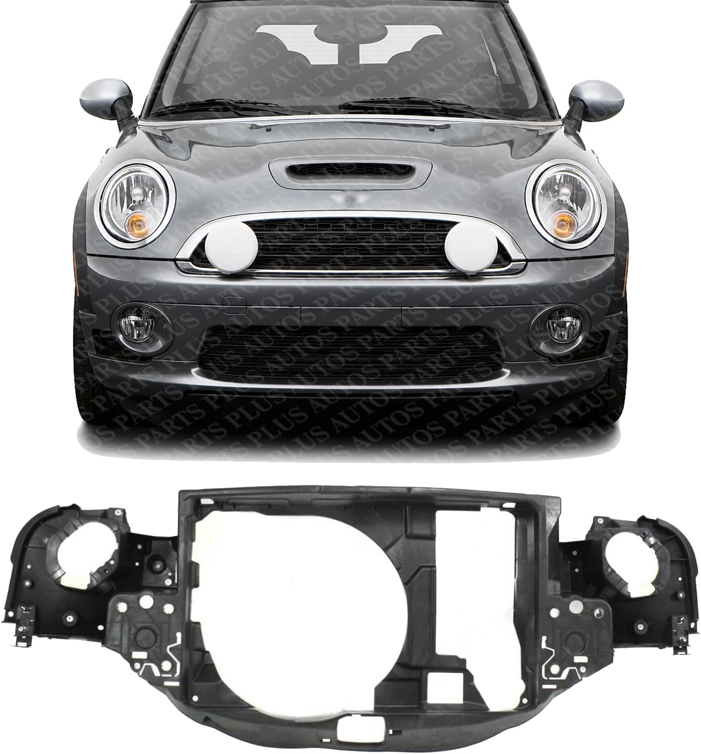 Front Panel Radiator Support Assembly Plastic Direct Replacement Compatible With 2002-2008 Mini Cooper MC1225101 51647200799