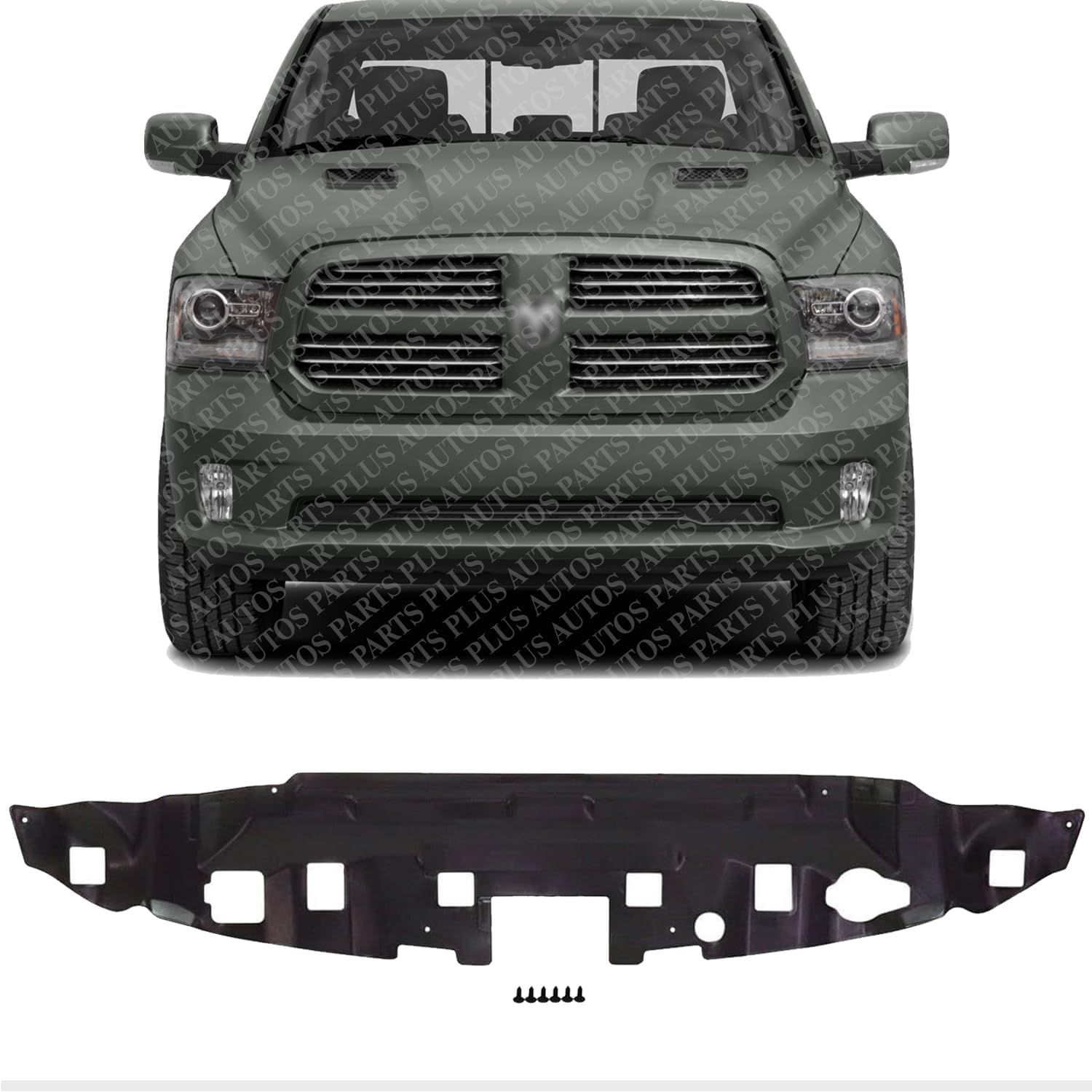 Front Radiator Support Cover Direct Replacement Compatible with 2013-2018 Doge Ram 1500 / 2010-2013 2500 3500 CH1224110 55057072AF