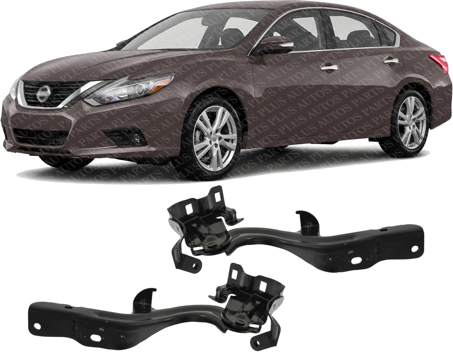 Set of 2 Front Hood Hinge Steel Left Driver & Right Passenger Side Direct Replacement Compatible with 2013-2018 Nissan Altima NI1236147 NI1236146 654003TA0A 654013TA0A
